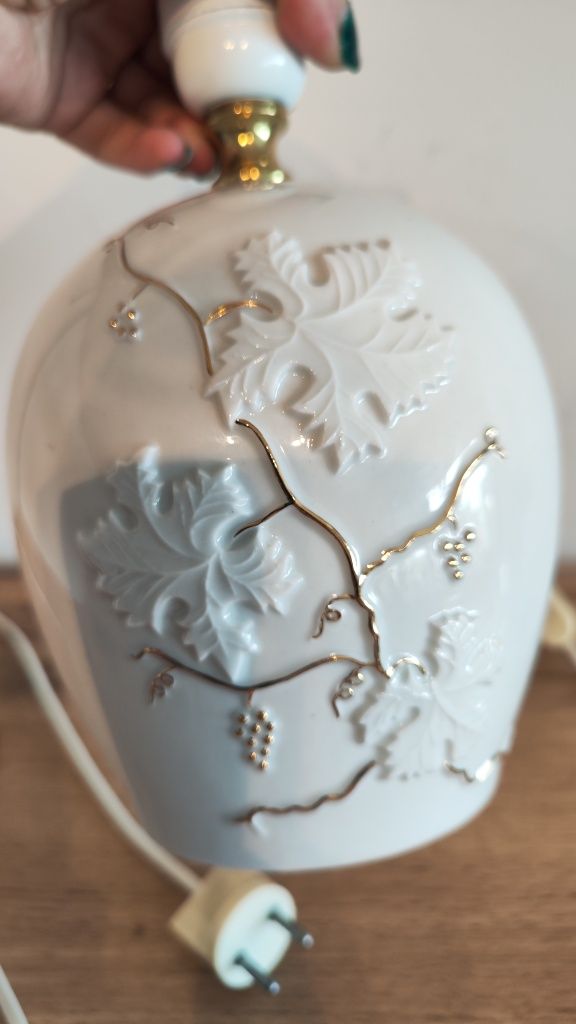Lampa biała porcelit ceramika porcelana