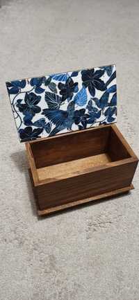 Szkatułka pudełko drewniane decoupage