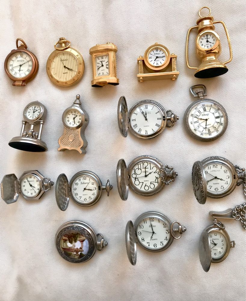 16 relógios de bolso todos Quartz Byser Le Temps Linage Stevel Cassali Lorens Arotti entre outros