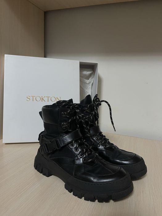 Черевики (ботинки) шкіряні чорні Stokton