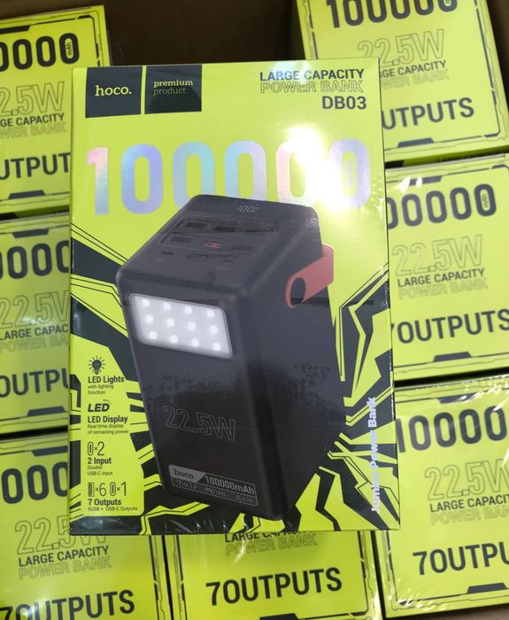 ПоверБанк PowerBank Hoco DB03 100,000 mHa 22.5 с фонариком