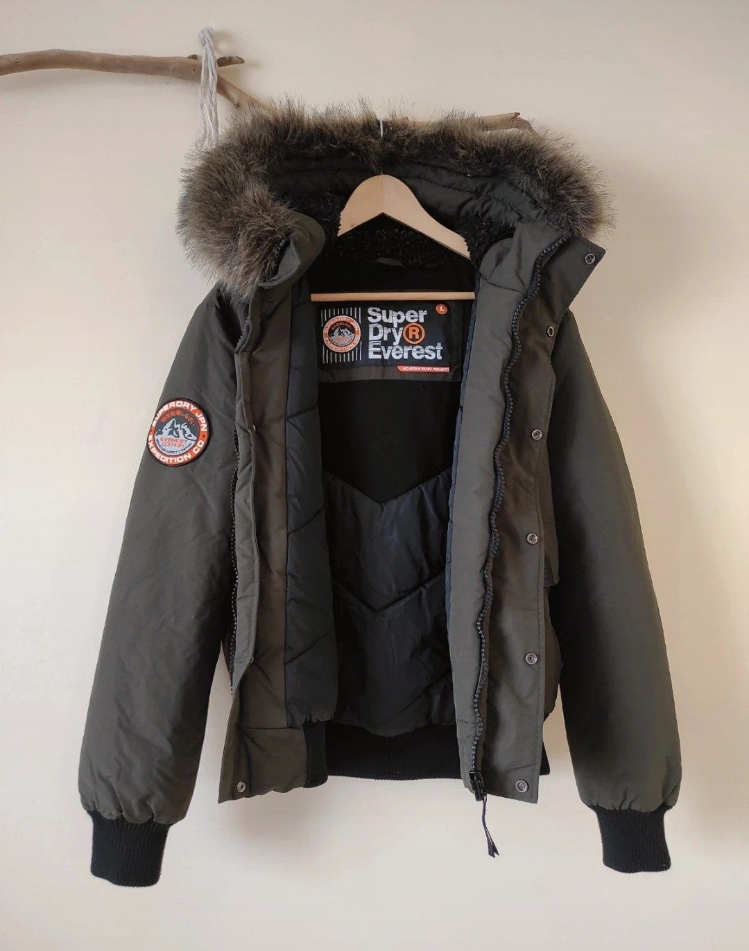 Zimowa kurtka bomber jacket khaki Superdry L