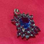 Pendente prata 925 blue stone ,4 cm