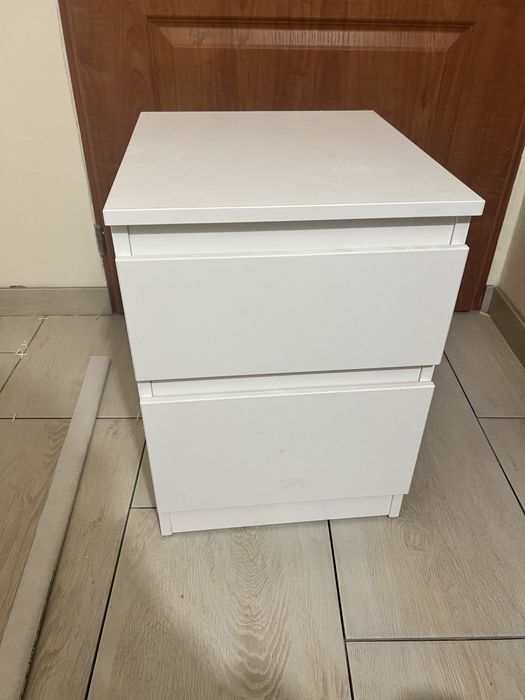 2x ikea kullen biała szafka nocna z 2 szufladami