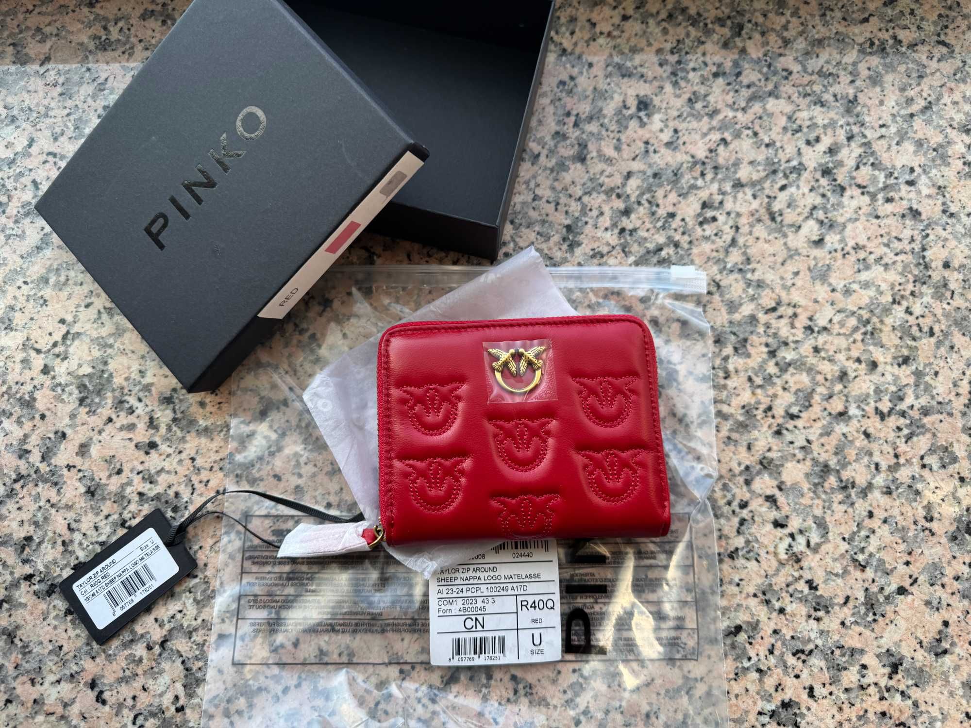 portfel pinko taylor zip around nowy model kolor czerwony