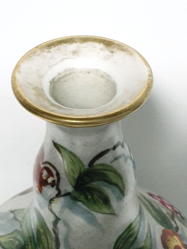 Lindissima antiga garrafa/frasco em porcelana pintada à mão  Sec. XIX