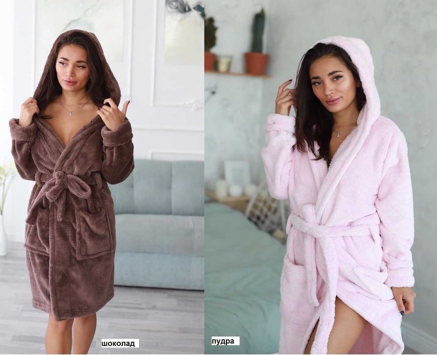 Махровый мягкий и стильный женский халат на запах