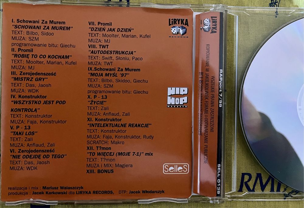 Płyta CD RAPport 7/99 /Hip Hop Magazyn 1999 Liryka Records