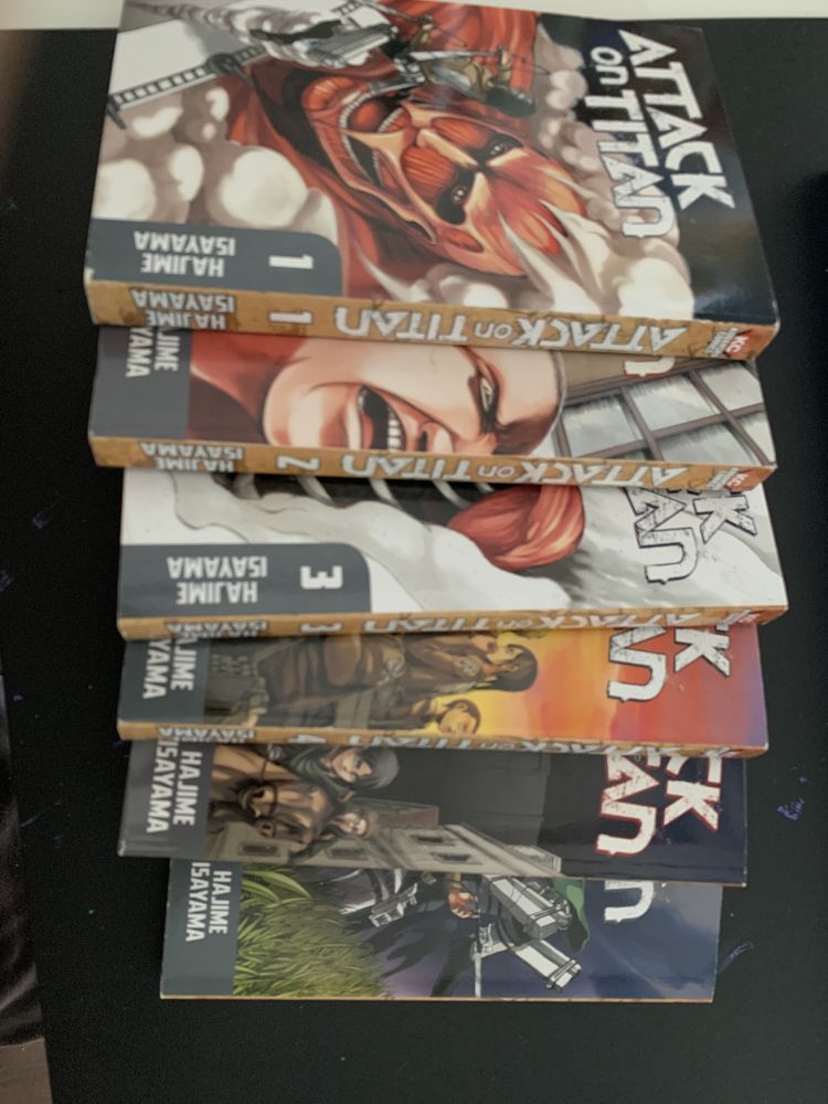 Manga Attack on Titan 1 2 3 4 5 e 6 em inglês