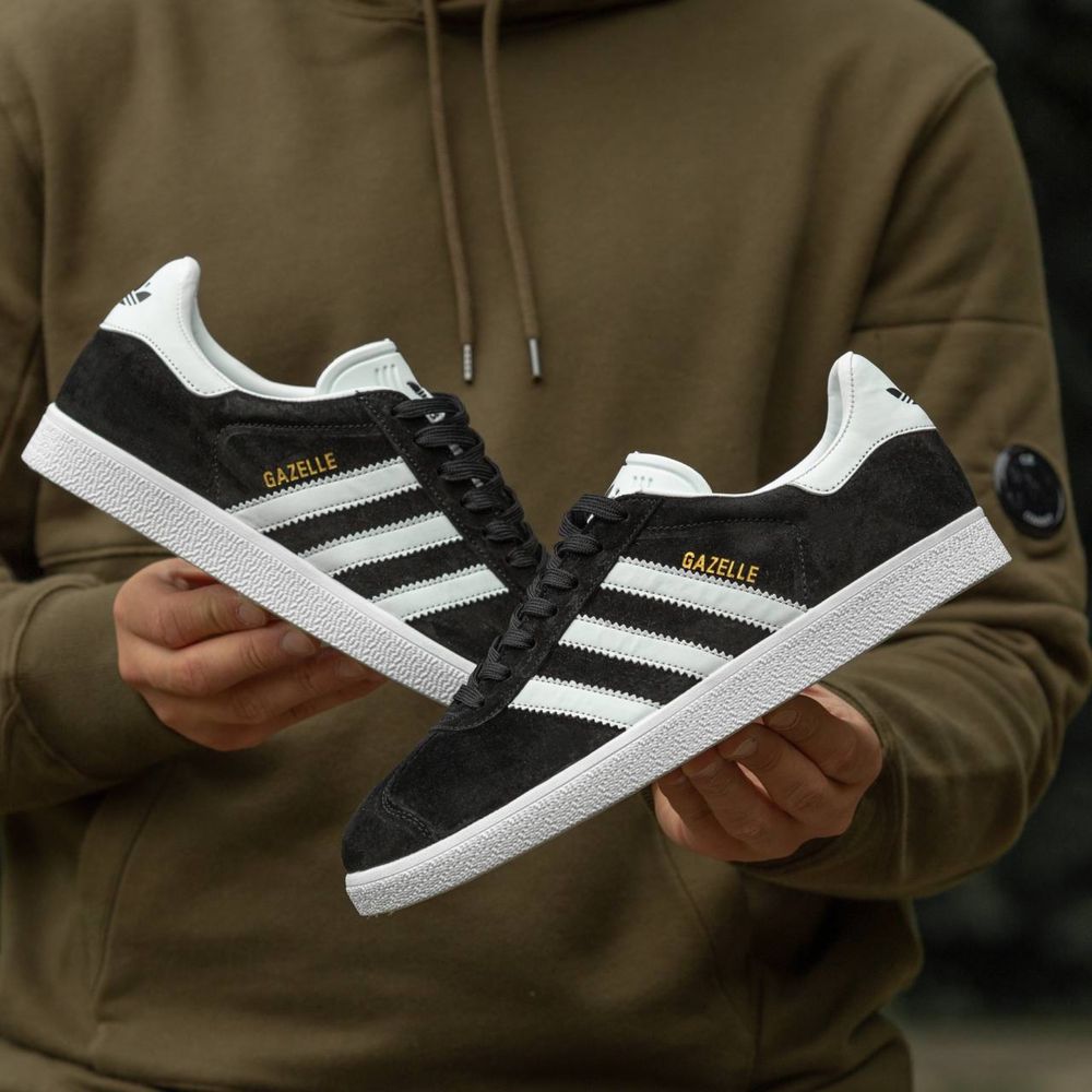 Adidas Gazelle Black White,Адидас,Газели,Черные газели