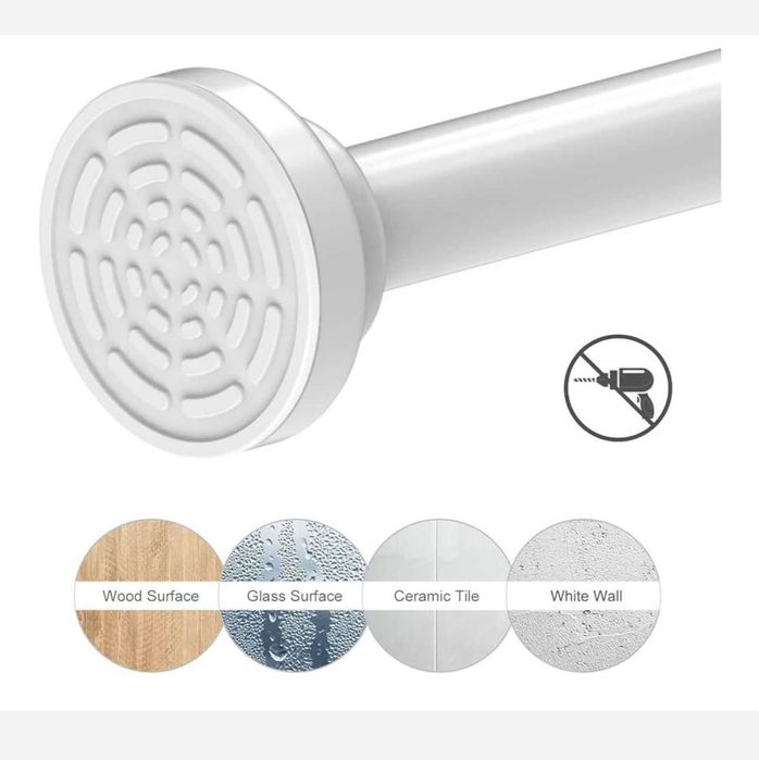 Штанги натяжні для вікон або ванної кімнати без сверління