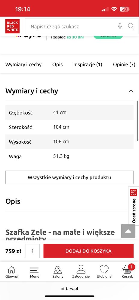 Szafa komoda zele brw