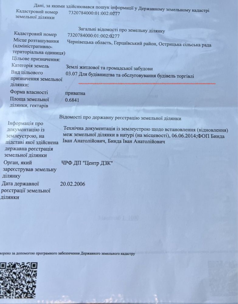 Земельна  ділянка під комерцію 68 соток.