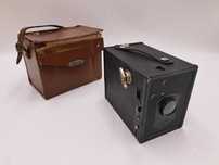 Aparat fotograficzny skrzynkowy fotobox Agfa vintage skórzany futerał