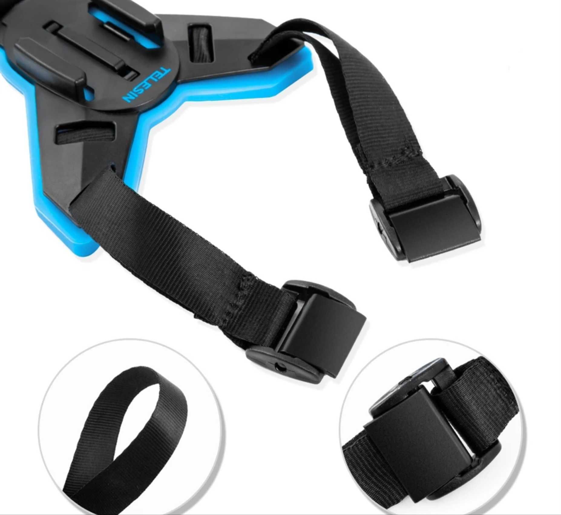 Uchwyt TELESIN do GoPro Insta360 DJI OSMO Action na kask motocyklowy
