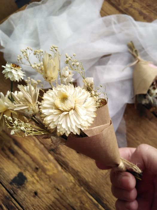 Upominek, podziękowanie dla gości, mini bukiecik boho, suszone kwiaty