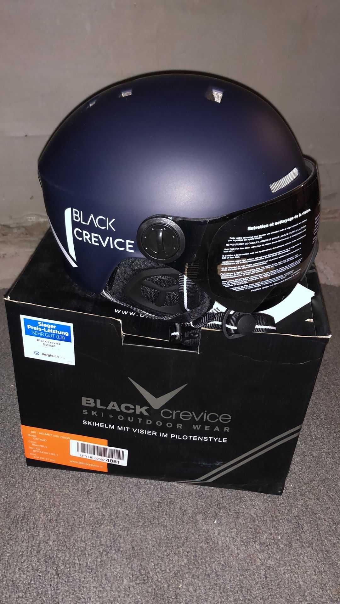 Kask narciarski Black Crevice Solden, matt navy/white carbon, 51-54cm.