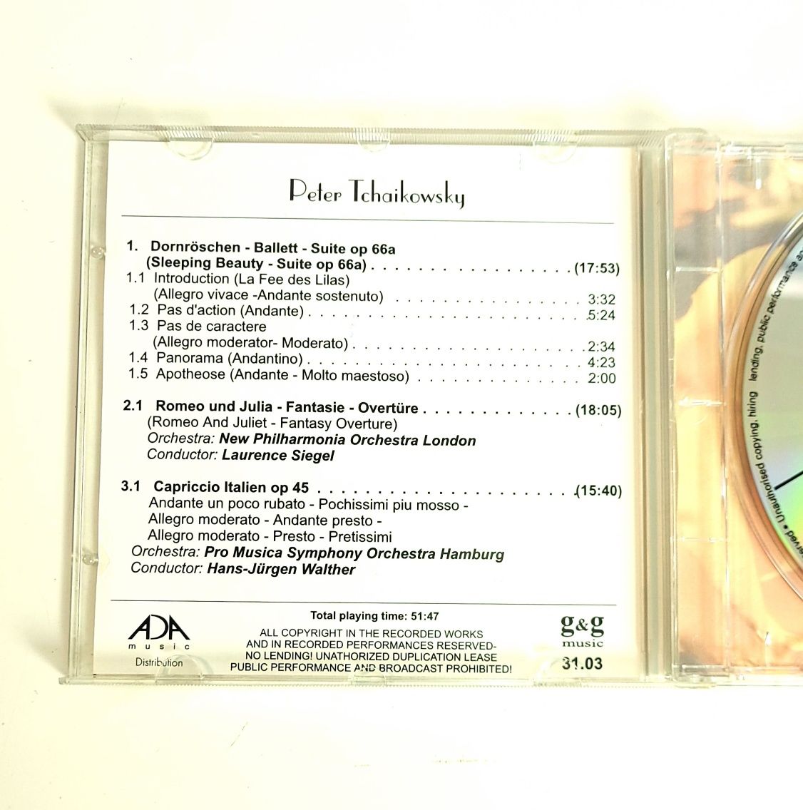 Tchaikowsky romantyczna muzyka klasyczna Romeo i Julia płyta cd