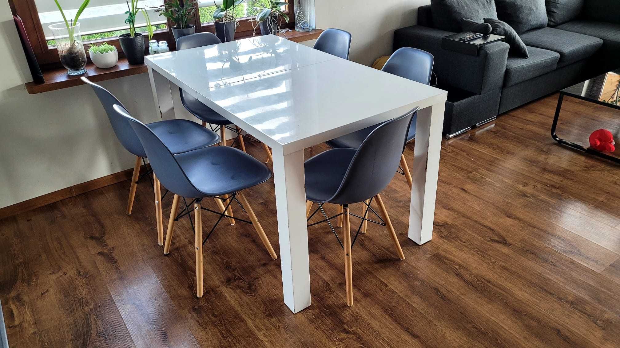 Stół do jadalni, rozkładany, biały lakierowany 140x80x75 | 180cmx80cm