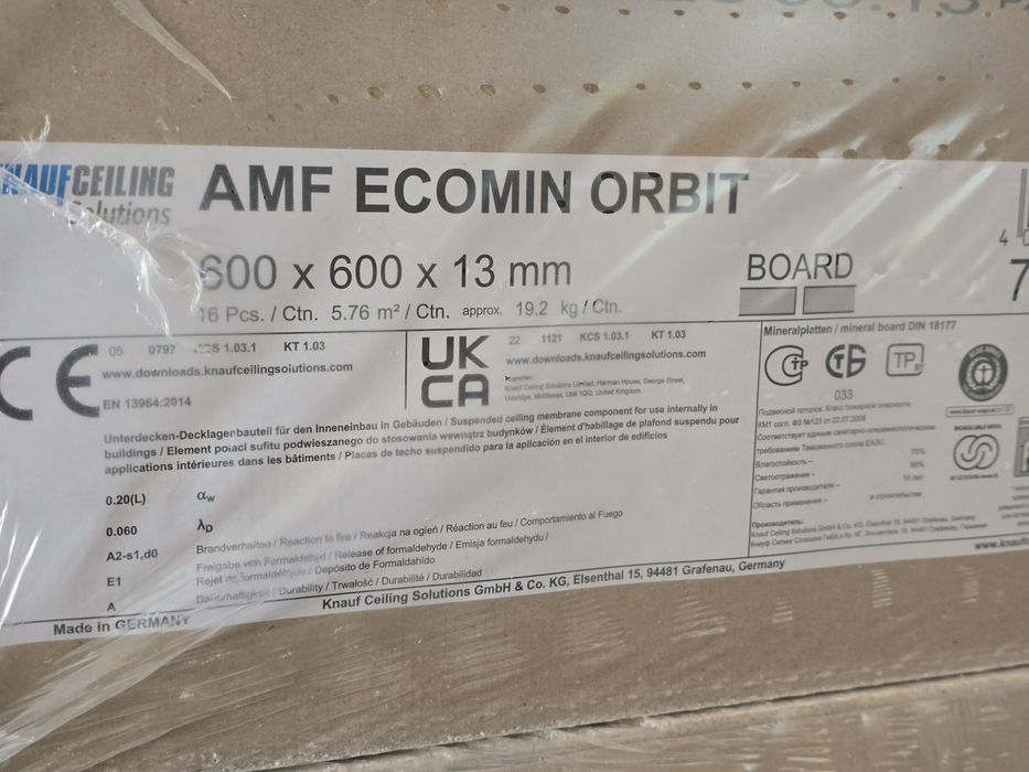 Płyta sufitowa ecomin ORBIT 13 x 600 x 600 mm AMF panel panele sufit