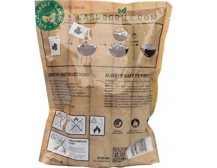 Brykiet do grilla Worek 1kg - karton 16 paczek Węgiel Drzewny Bamboo