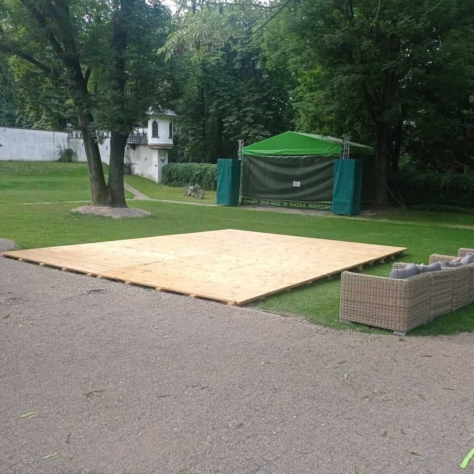 Wynajem podłogi drewnianej, podłogi plenerowe, namioty, wyposażenie
