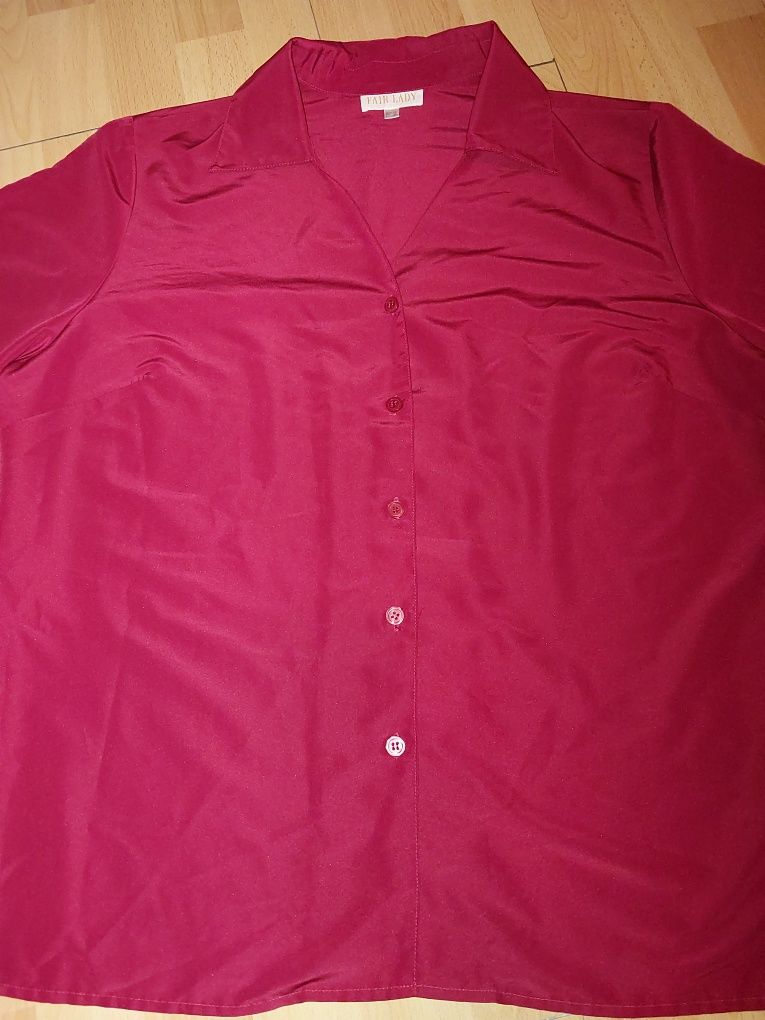 Ciemno czerwona bluzka damska r 46 48 XXL elegancka