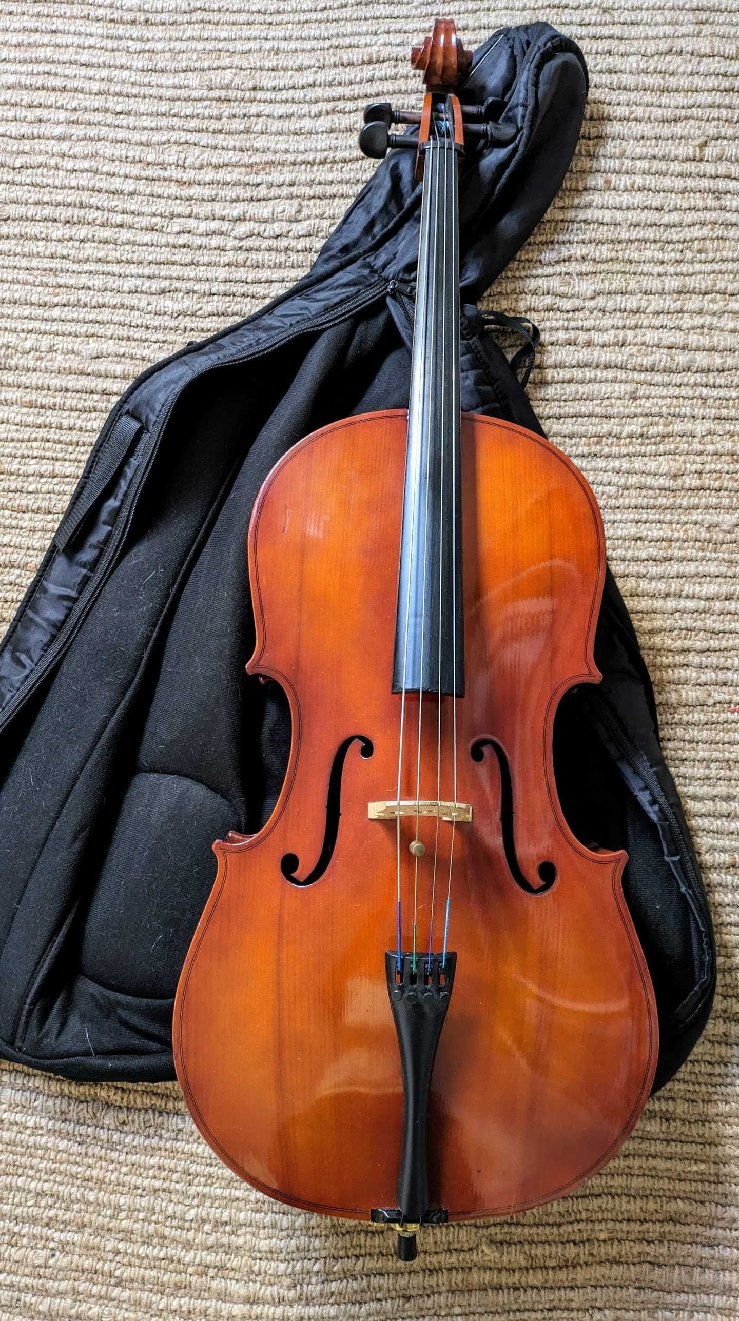 Violoncelo de iniciação 3/4 + arco + saco de transporte, ótimo som