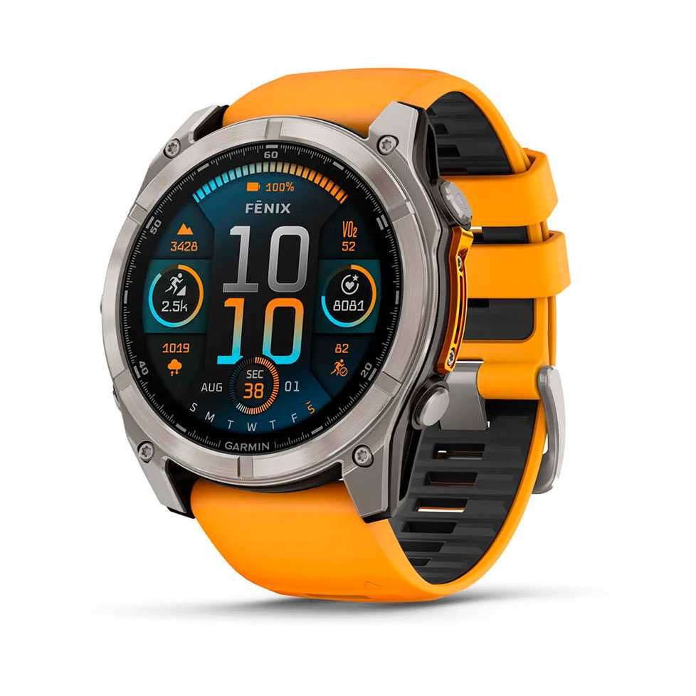 Garmin Fenix 8  51мм AMOLED Sapphire Titanium на силіконі 010-02905-11