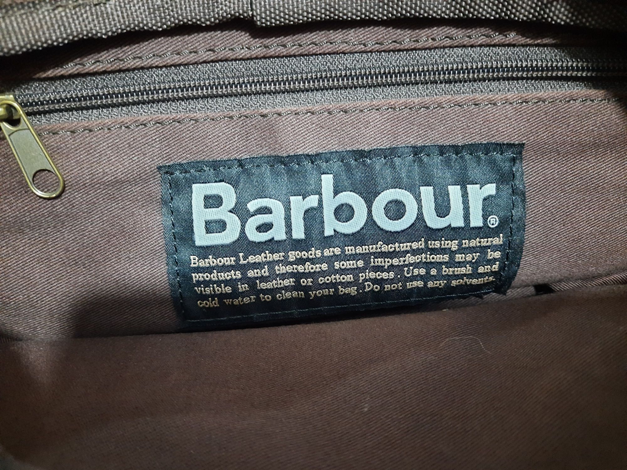 Оригинал Трендовая сумка от Barbour кожа/ текстиль