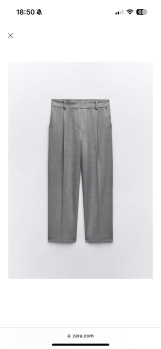 Сірі класичні брюки з защіпами zara віскоза