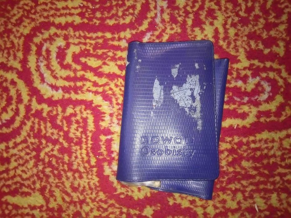 Etui Portfel Osłona na dowód osobisty dokumenty PRL Fioletowy