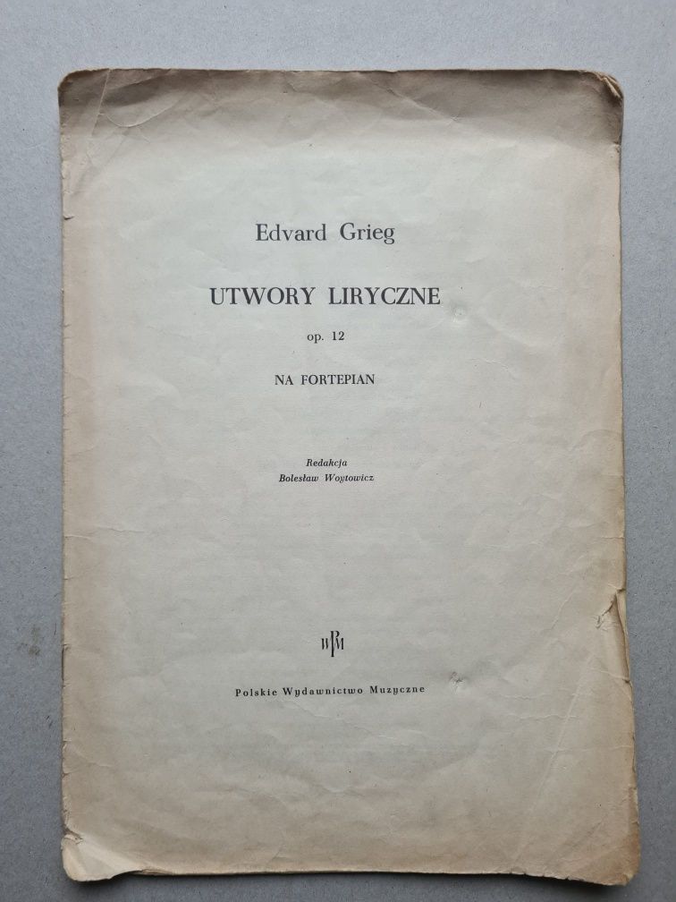 Nuty Edvard Grieg utwory Liryczne op. 12 na fortepian