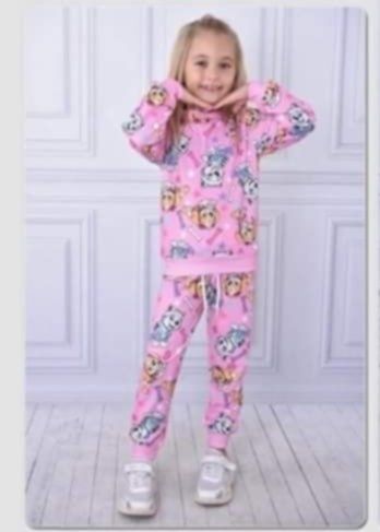 Dres Psi Patrol pudrowy róż na delikatnym meszku 110, 122/128, 134