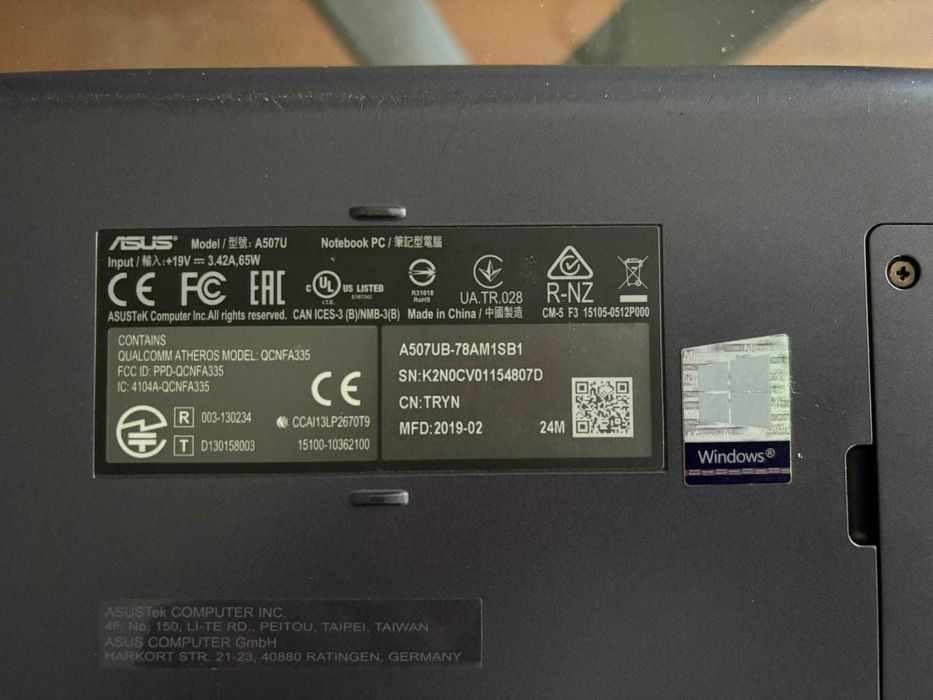 Portátil Asus A507U