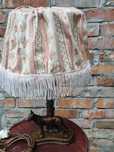 Lampa stołowa vintage z figurką psa (owczarka) – styl art deco / ek
