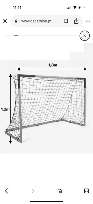 Baliza para futebol sem rede