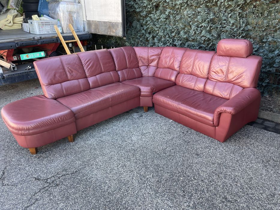 Продам шкіряний кутовий диван, привезений з Європи