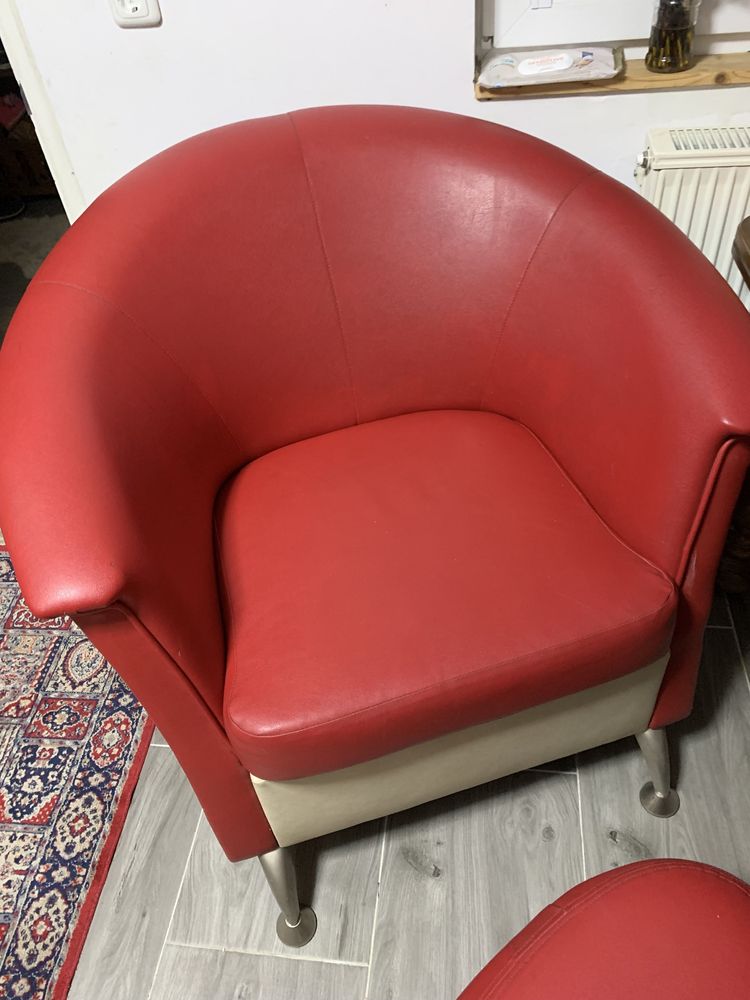 Kanapa / Sofa + fotel i pufa zestaw wypoczynkowy komplet