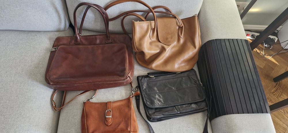 Torebki damskie skórzane zestaw 4 szt używane Kraków torby skóra