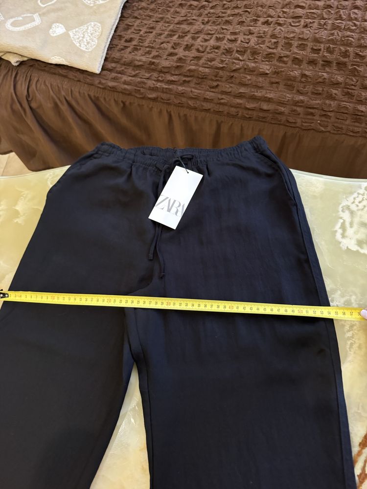 Штаны черные лен Zara