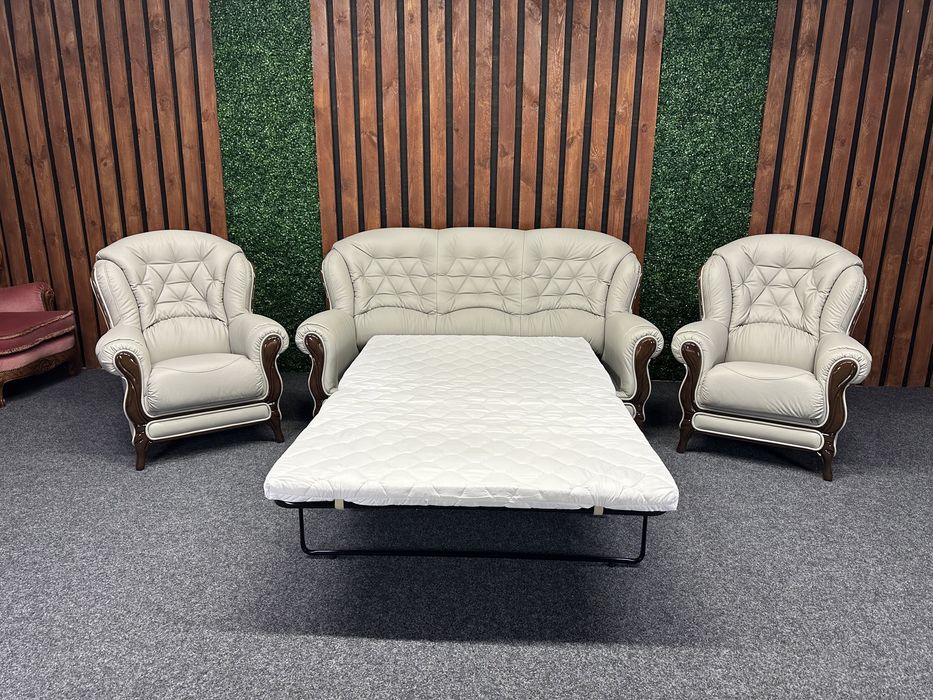 НОВИЙ розкладний комплект 3+1+1 Італія. Кожаный гарнитур, кожа