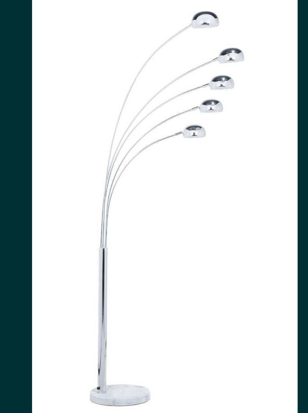 Lampa 5 ramienna stojaca srebrna