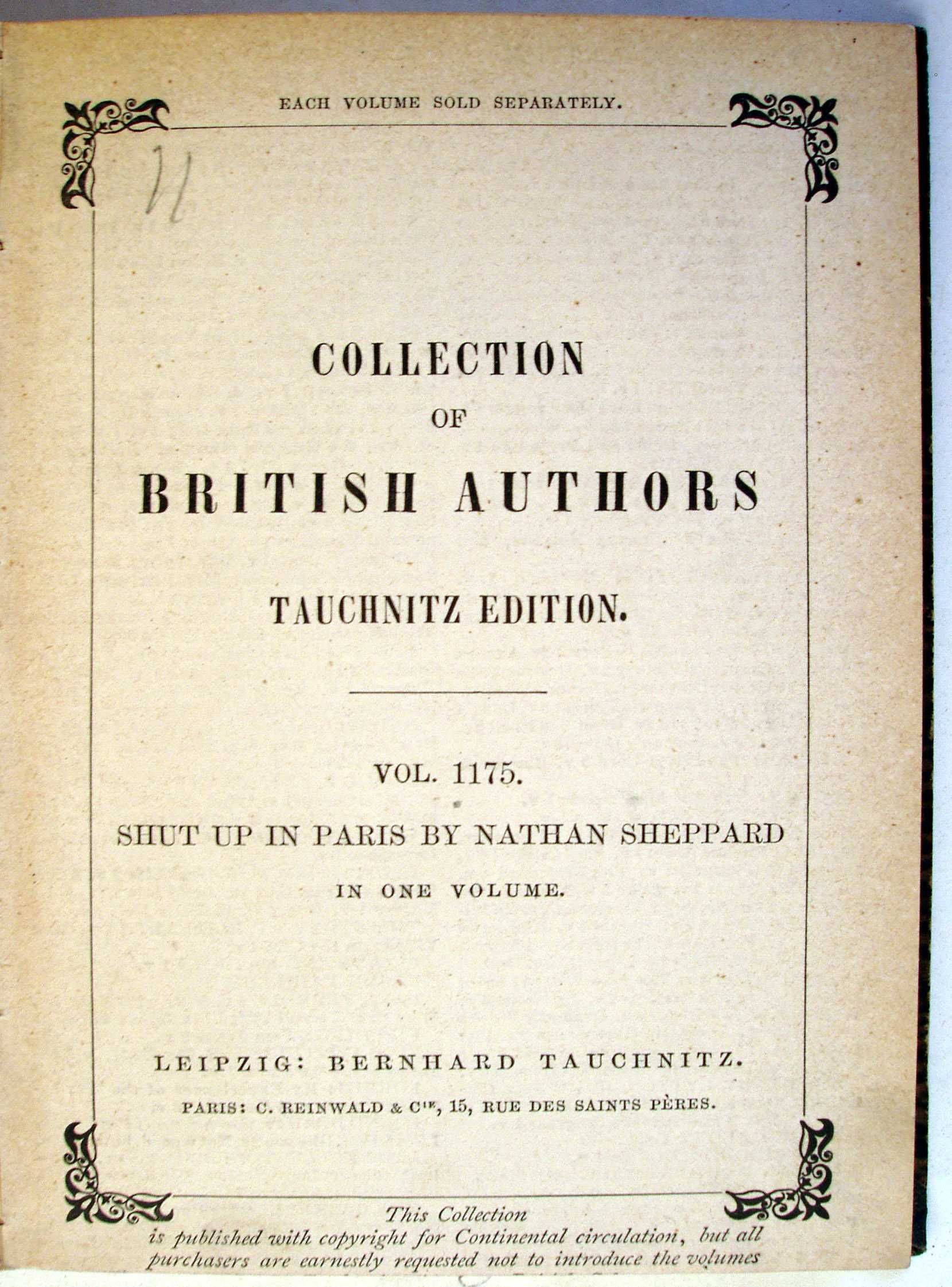 Shut up in Paris by Nathan Sheppard. Leipzig 1871