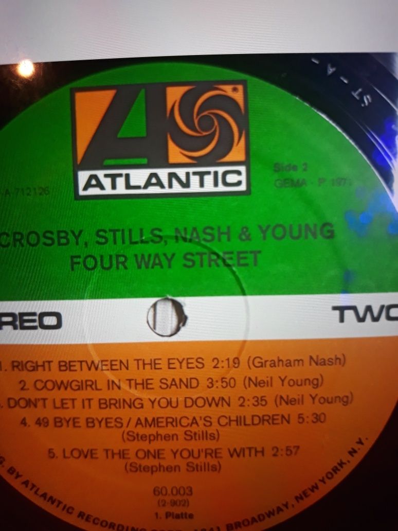 Archiwalne wykopaliska rocka CROSBY STILLS &NASH- 4 Way Street. 1971.