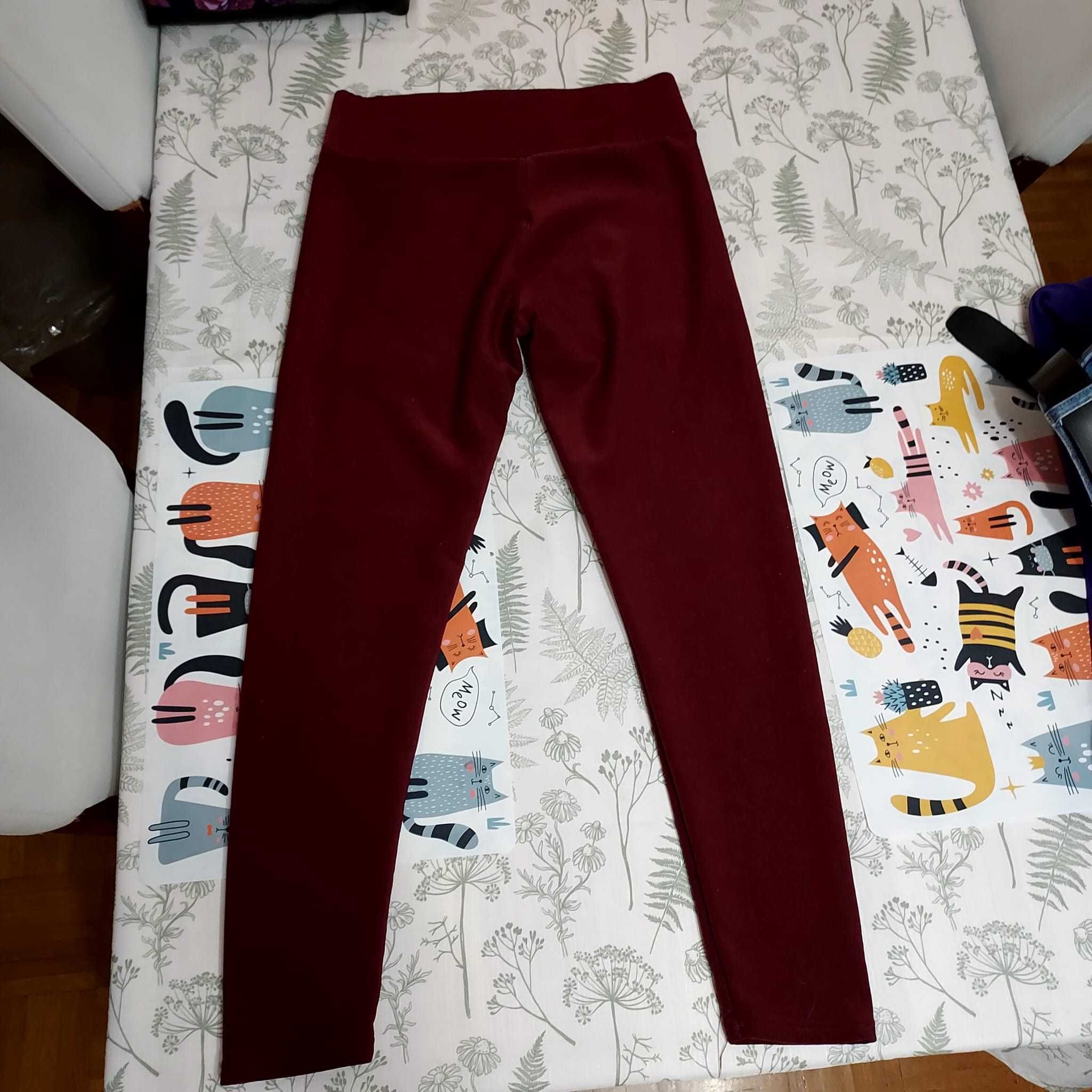 Spodnie XL burgundowe – damskie, marka nieznana