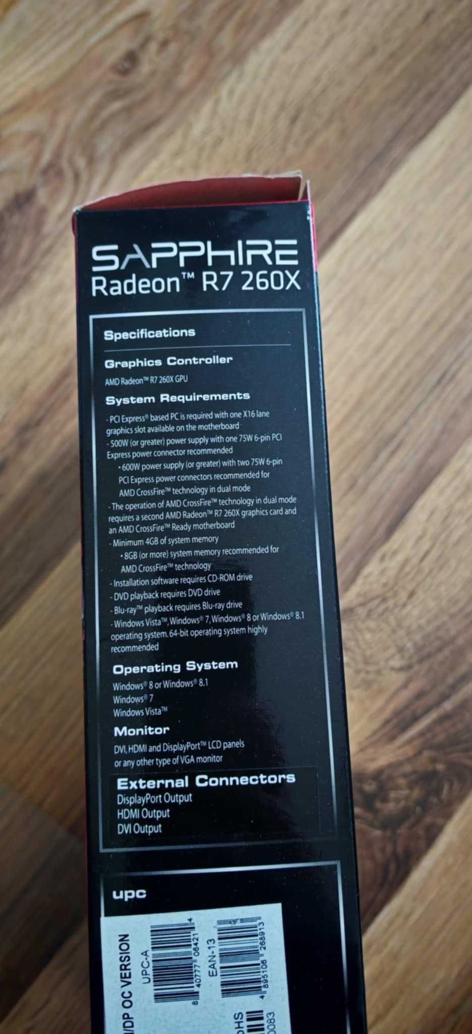 Karta graficzna R7 260x 2gb ddr5 hdmi DP DVI sapphire radeon