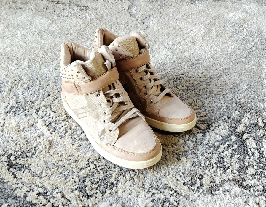 Bereshka extra wysokie Snekersy Botki beżowe roz. 37 _  24cm