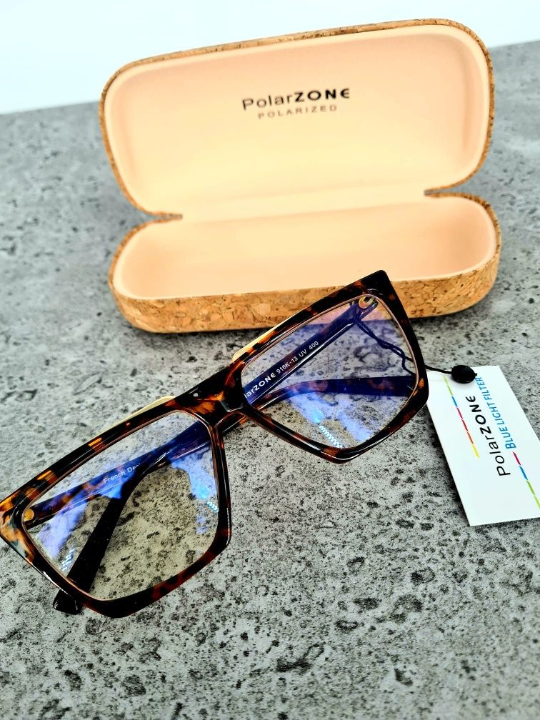 Okulary Polarzone damskie okulary do komputera zerówki modne nowe