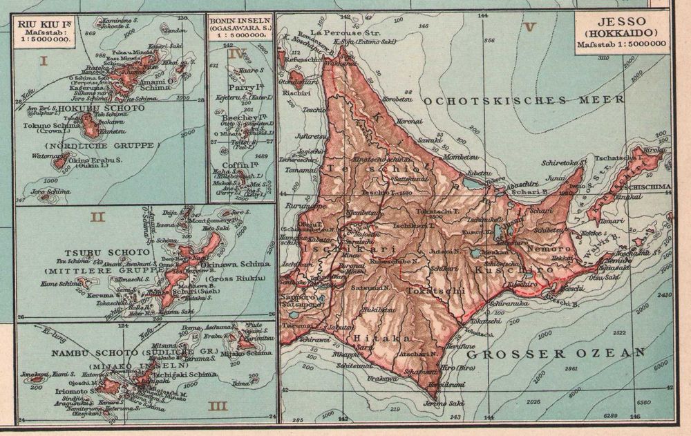 JAPONIA Stara mapa 1911 r. oryginał
